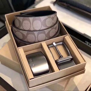 Coach Boxed Harness Plaque Reversible Belt